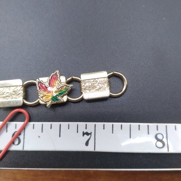 Vintage Enamel Maple Leaf Niagra Falls Bracelet - Picture 4 of 4